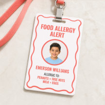 Medische waarschuwing ID voor voedselallergie bij