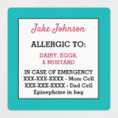 Medische Waarschuwing Kinderen Allergie Waarschuwi Labels (Design 2)