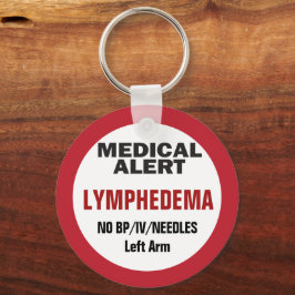Medische waarschuwing Lymphedema-informatie Sleutelhanger