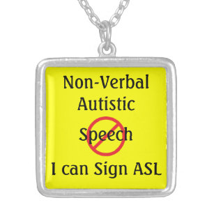 Medische waarschuwing Niet-verbaal autistisch Zilver Vergulden Ketting