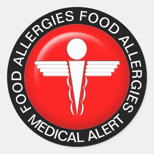 Medische waarschuwing - Rood Klassieke Sticker (Voorkant)