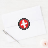 Medische waarschuwing - rood ronde sticker (Envelop)
