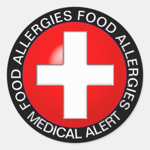 Medische waarschuwing - rood ronde sticker