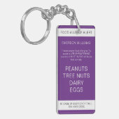 Medische waarschuwingen voor voedselallergie sleutelhanger (Voorkant Links)