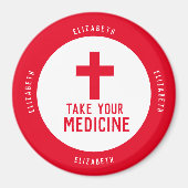 Medische waarschuwingsherinnering Magnet met naam (Voorkant)