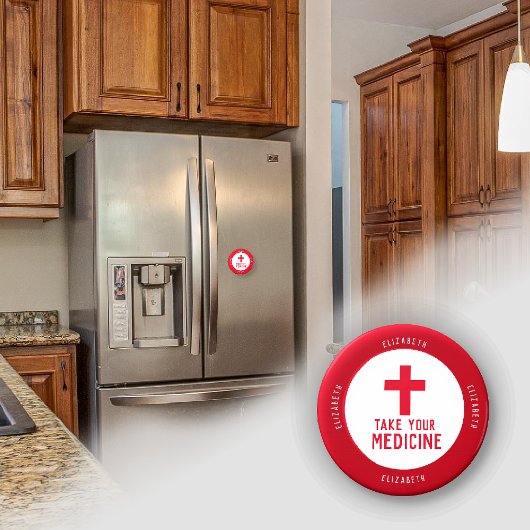 Medische waarschuwingsherinnering Magnet met naam