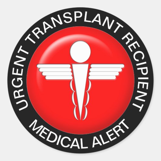Medische waarschuwingskaartjes - Transplantaatontv Ronde Sticker (Voorkant)