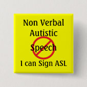 Medische waarschuwingstools Niet verticaal autisti Vierkante Button 5,1 Cm (Voorkant)