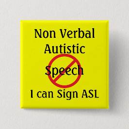 Medische waarschuwingstools Niet verticaal autisti Vierkante Button 5,1 Cm