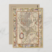 Medische Wereldkaart (door Willem Blaeu) Briefkaart (Voorkant / Achterkant)