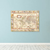 Medische Wereldkaart (door Willem Blaeu) Canvas Afdruk (Insitu (Houten vloer))
