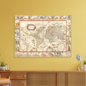 Medische Wereldkaart (door Willem Blaeu) Canvas Afdruk (Insitu (Woonkamer))