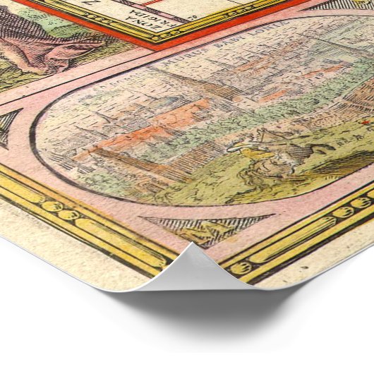 Medische Wereldkaart door Willem Blaeu Poster (Hoek)