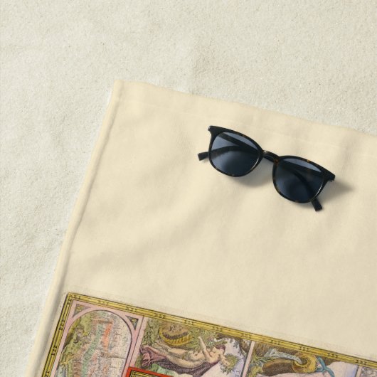 Medische Wereldkaart (door Willem Blaeu) Strandlaken (In situ)