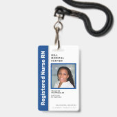 Medische werknemer blauwe foto ID Badge (Voorzijde met lanyard)