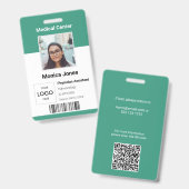 Medische werknemer Foto QR Code Badge (Voor- en achterkant)