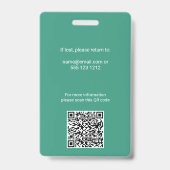 Medische werknemer Foto QR Code Badge (Achterkant)