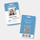 Medische Werknemer Foto QR Code Badge (Voor- en achterkant)