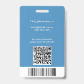 Medische Werknemer Foto QR Code Badge (Achterkant)