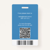Medische werknemer Foto QR Code Badge (Achterkant)