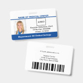 Medische werknemer Foto-streepjescode ID Badge (Voor- en achterkant)