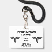 Medische werknemers-ID dubbelzijdig Badge (Voorzijde met lanyard)