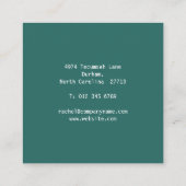 Medische Wetenschap Groene DNA Moderne Vierkante Visitekaartje (Achterkant)