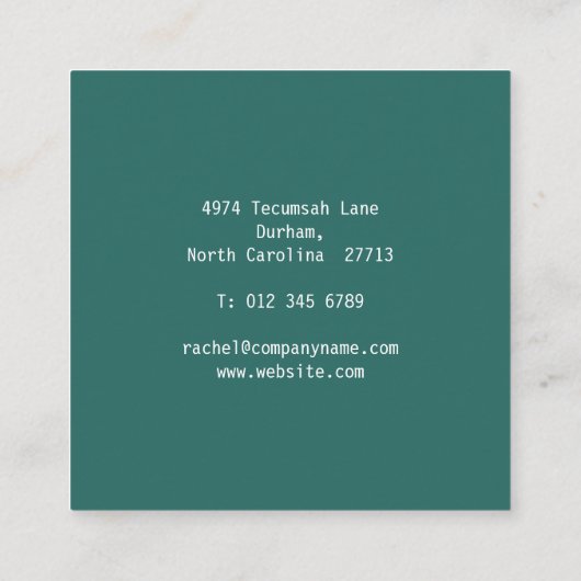 Medische Wetenschap Groene DNA Moderne Vierkante Visitekaartje (Achterkant)