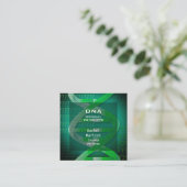 Medische Wetenschap Groene DNA Moderne Vierkante Visitekaartje (Staand voorkant)