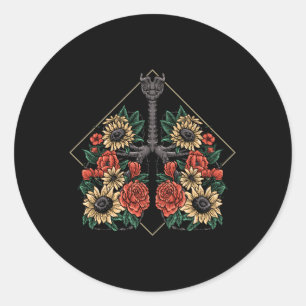Medische Wetenschap Pulmonoloog Anatomische longen Ronde Sticker