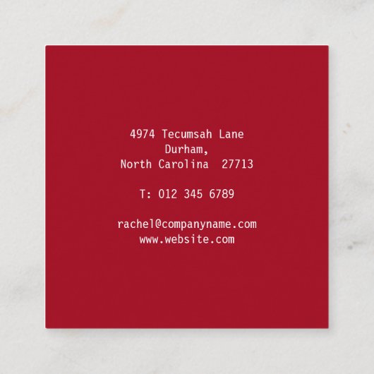 Medische Wetenschap Rood DNA Modern Vierkante Visitekaartje (Achterkant)