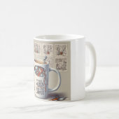 Medische woordspelingen: nippen en glimlachen met  koffiemok (Voorkant rechts)