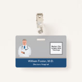 Medische ziekenhuispersoneel Fotomodel ontwerp Badge (Achterkant met clip)