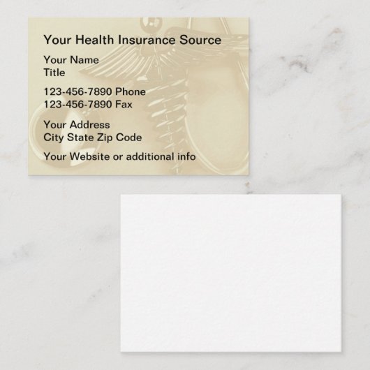 Medische ziektekostenverzekering — groot formaat visitekaartje (Voorkant / Achterkant)