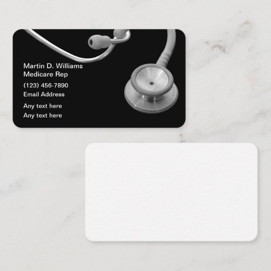 Medische ziekteverzekeringsagent visitekaartje (Voorkant / Achterkant)