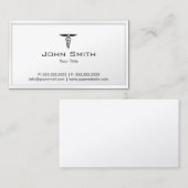 Medische zorg Elegant wit Lijst Visitekaartje (Voorkant / Achterkant)