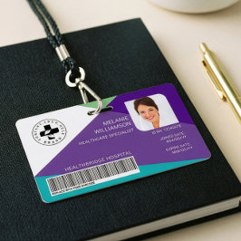 Medische Zorg ID Logo met Werknemersfoto Badge