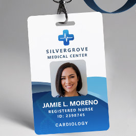 Medische Zorg Logo Modern Blauw Foto Verpleegster Badge