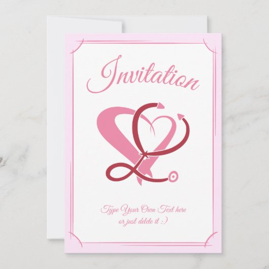 Medische zorg, verpleegster. Stethoscoop & Hart Sj Kaart (Voorkant)