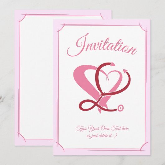 Medische zorg, verpleegster. Stethoscoop & Hart Sj Kaart (Voorkant / Achterkant)