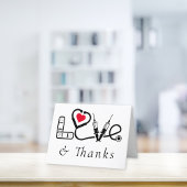 Medische zorgmedewerker en liefde bedankkaart