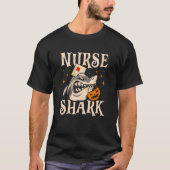 Medische zuster Shark Trick or treat Halloween Par T-shirt (Voorkant)