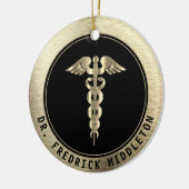 Medische ‍ ⚕️ - Zwarte en Gold-keramische versieri Keramisch Ornament (Links)