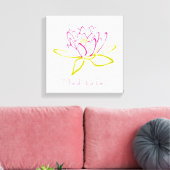 Meditaat. Illustratie Lotus Flower/Water Lily Canvas Afdruk (Insitu (Woonkamer))