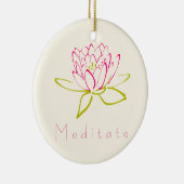 Meditaat. Illustratie Lotus Flower/Water Lily Keramisch Ornament (Rechts)