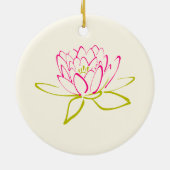 Meditaat. Illustratie Lotus Flower/Water Lily Keramisch Ornament (Achterkant)