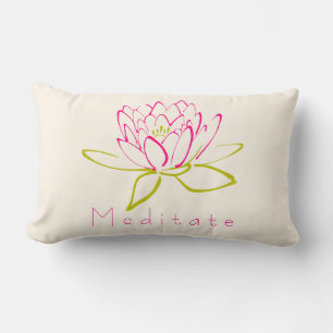 Meditaat. Illustratie Lotus Flower/Water Lily Kussen