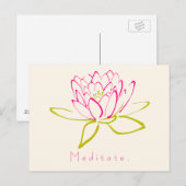 Meditaat. Lotus Flower Briefkaart (Voorkant / Achterkant)