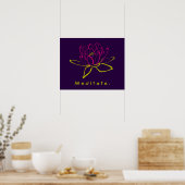 Meditaat. Lotus Flower Poster (Keuken)