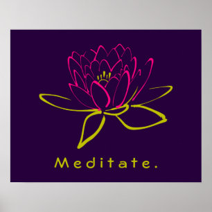 Meditaat. Lotus Flower Poster